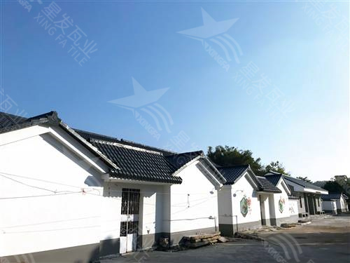 武漢仿古樹脂瓦一體屋檐裝飾塑料瓦片 古建筑門樓圍墻瓦中式門頭仿古瓦 星發牌定制